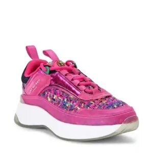 Kurt Geiger London Kensington Tweed Lace-Up Sneakers Pink